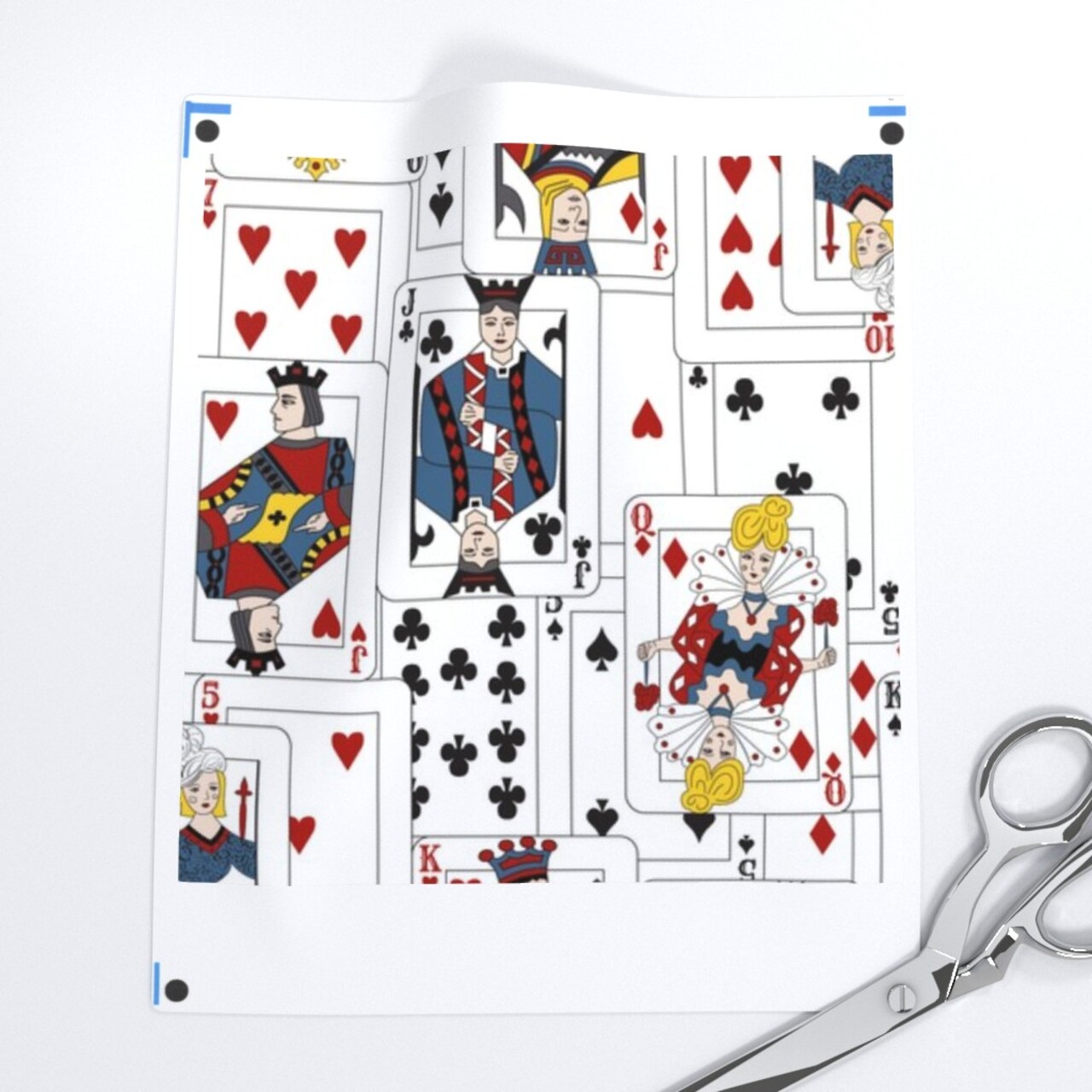 Whole Deck Cards Queens Kings Playing Casino Custom Printed Fabric by Spoonflower Various Fabrics by the Yard or Fat Quarter